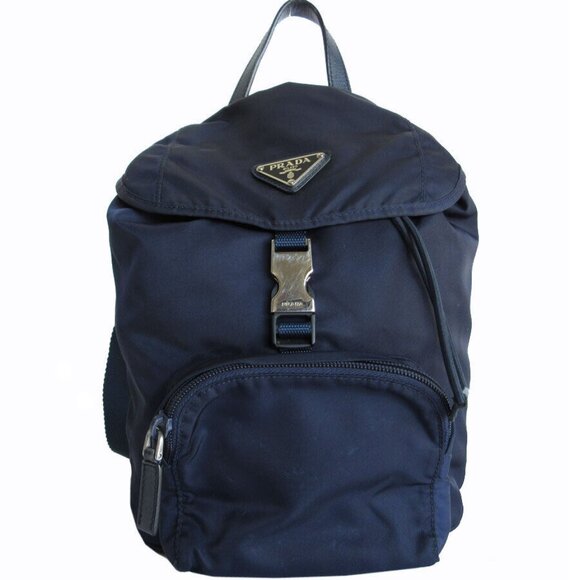Auth PRADA Backpack Navy Nylon - Picture 1 of 15
